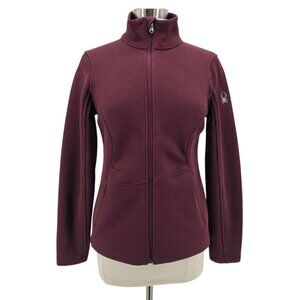 Spyder Womens Medium Jacket Endure Sport Maroon Knit Fleece Zipper Knit